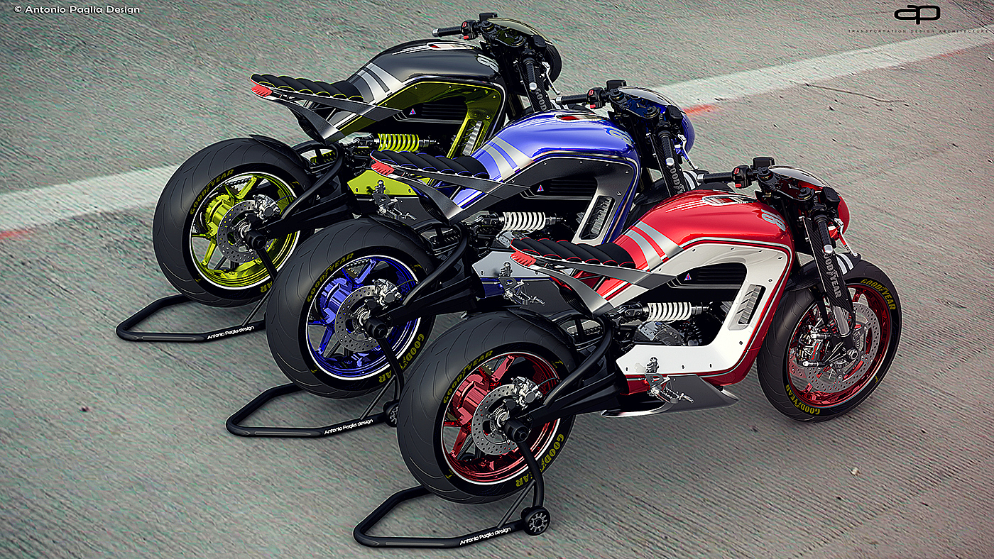 Retro style，Future design，motorcycle，locomotive，conceptual design，